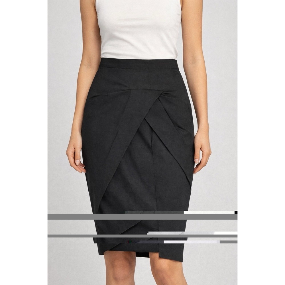 Gunex by Brunello Cucinelli‎ Asymmetric Black Mini Skirt IS 4 EU 40 Quiet Luxury